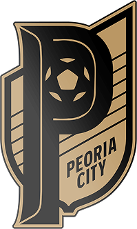 Black and bronze colored Peoria City crest.