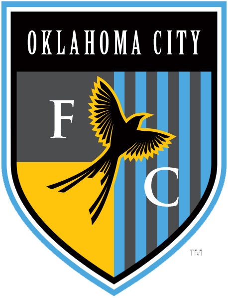Blue, White, Yellow and Black Oklahoma City FC Team Crest