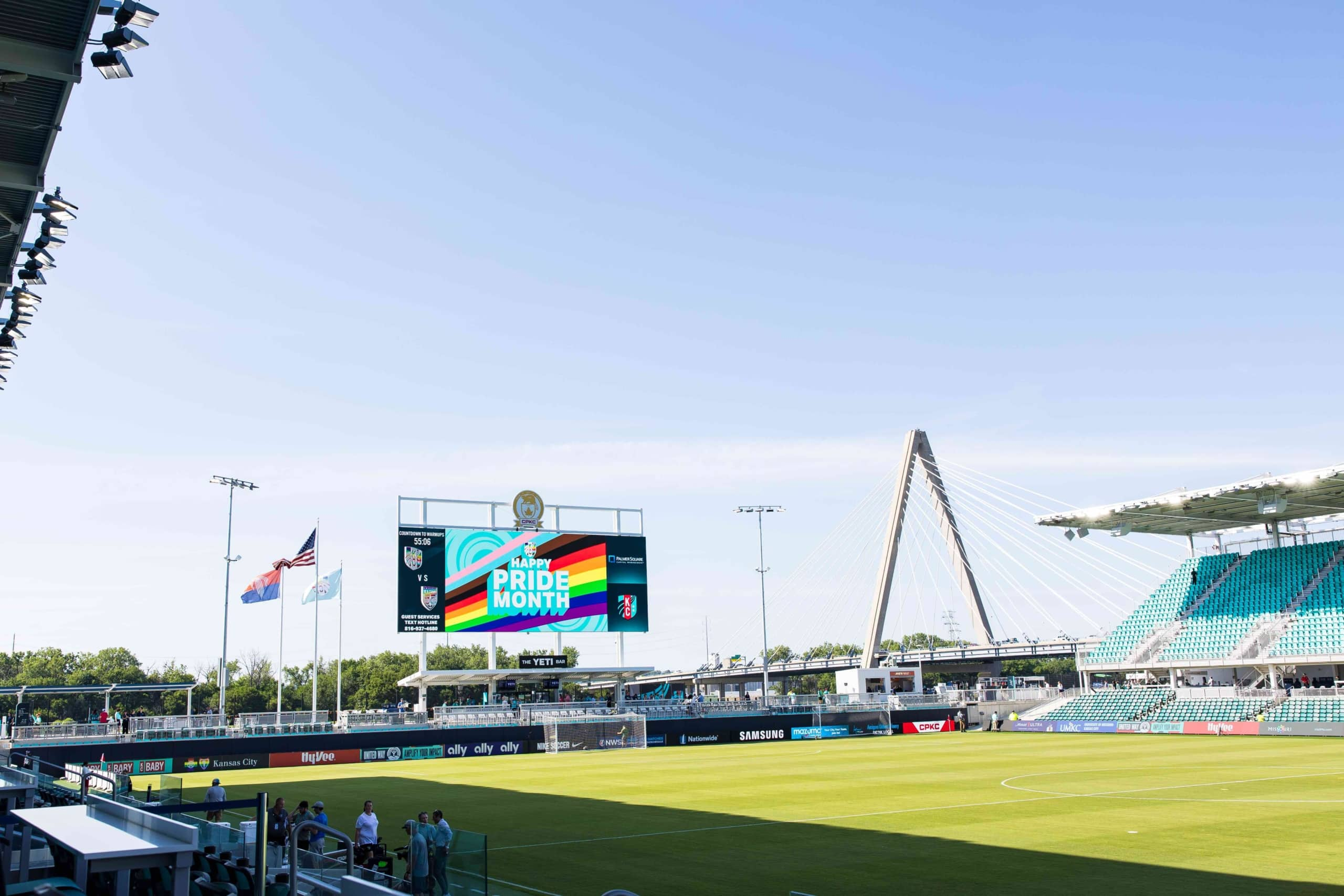 View of North goal from South corner of the west sideline.