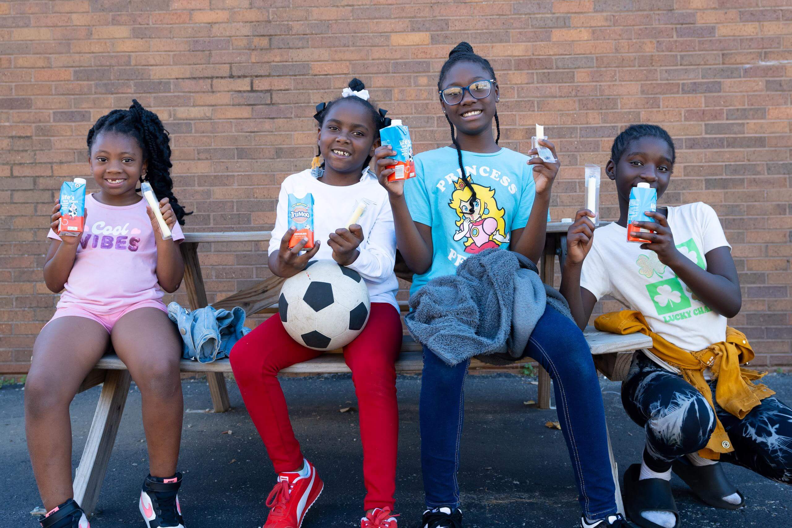 Students received DFA milk at Banneker Elementary. 