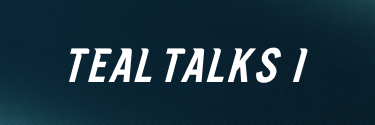 A graphic with text that says Teal Talk I representing a button.