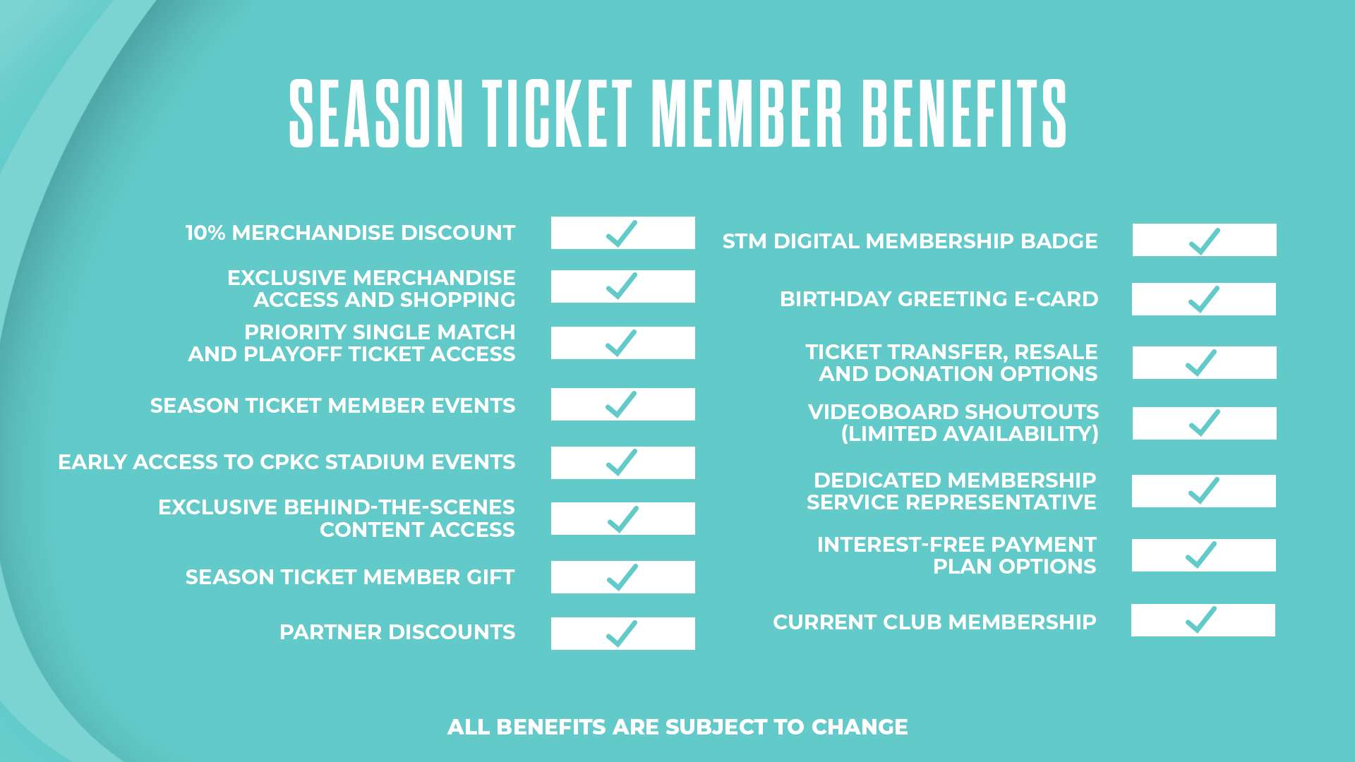 Season Ticket Benefits